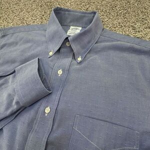 Brooks‎ Brothers Regent Fit Blue Polka Dot Button Down Long Sleeve Shirt! 16-34